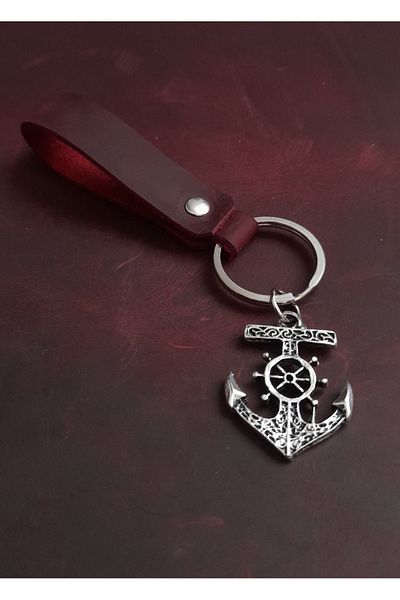 BSN Store Anchor Figure Genuine Leather Keychain Gift Keychain