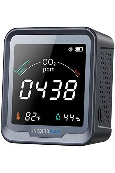 INKBIRDPLUS كاشف ثاني أكسيد الكربون الداخلي، جهاز مراقبة جودة الهواء، جهاز اختبار ثاني أكسيد الكربون ودرجة الحرارة والرطوبة