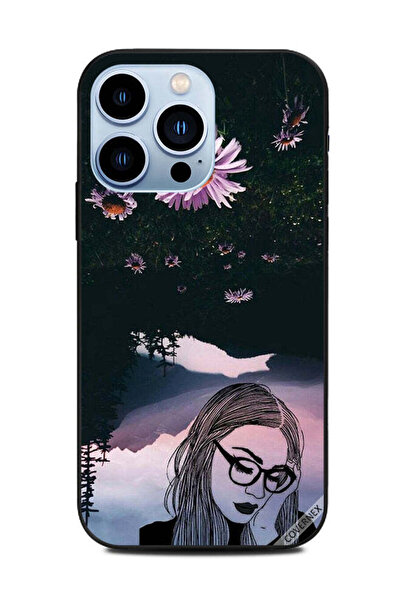 Covernex غطاء حماية لهاتف Apple iPhone 13 Pro - فتاة حزينة ترتدي زجاجًا