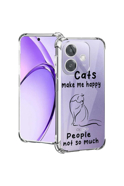 bestcase ® Carcasă antișoc pentru OPPO A60 5G / A40, Pisici și oameni, 199785...