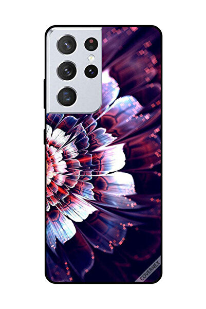 Covernex غطاء حماية لهاتف سامسونج جالاكسي S21 ألترا مع زهرة كبيرة منعكسة على ...