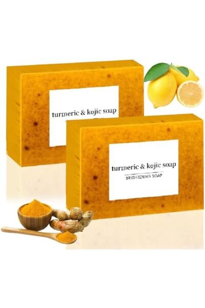 Bonjour Lemon Turmeric Kojic Soap, Natural Handmade Soaps, Bar Moisturizing & Soothing Gentle Clean