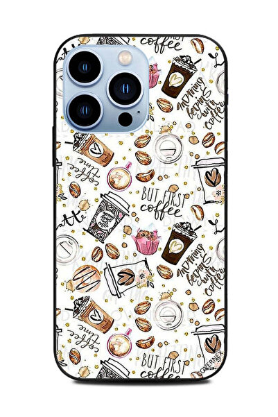 Covernex غطاء حماية لجهاز Apple iPhone 13 Pro But First Coffee Girly Tags