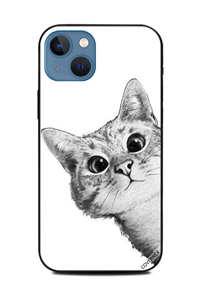 Covernex غطاء حماية لهاتف Apple iPhone 13 - قطة غاضبة بالأبيض والأسود