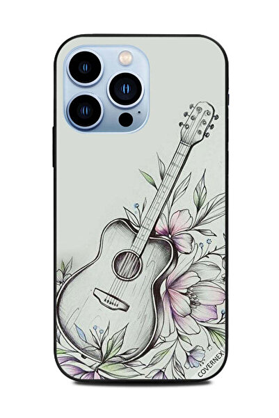 Covernex غطاء حماية لجهاز Apple iPhone 13 Pro بتصميم جيتار زهري وأبيض