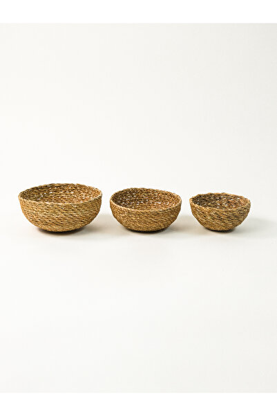 Minihol Herme 3'lü Hasır Çerezlik (16 x 7 cm)