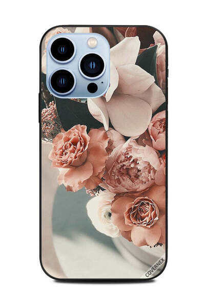 Covernex غطاء حماية لهاتف أبل آيفون 13 برو - باقة زهور الخوخ