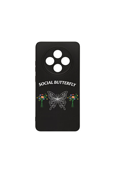 bestcase ® Husa Slim Silicon pentru OPPO Reno12 F / Reno12 FS, Social Butterf...