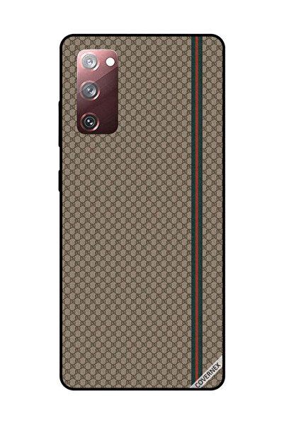 Covernex غطاء حماية لهاتف سامسونج جالاكسي S20 FE بخطوط حمراء وخضراء على نمط بني