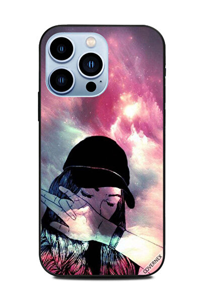 Covernex غطاء حماية لهاتف Apple iPhone 13 Pro - وجه فتاة مخفي بألوان Bg