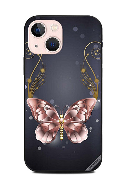 Covernex غطاء حماية لهاتف Apple iPhone 13 Mini بخلفية رمادية على شكل فراشة