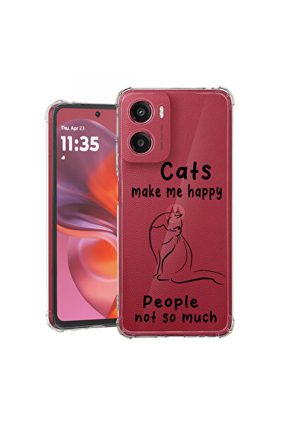 bestcase ® Αντικραδασμική θήκη για Motorola Moto G05, Γάτες και άνθρωποι, 192...