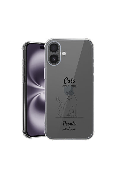 bestcase ® Carcasă antișoc pentru Apple iPhone 16, Pisicile mă fac fericit, 1...