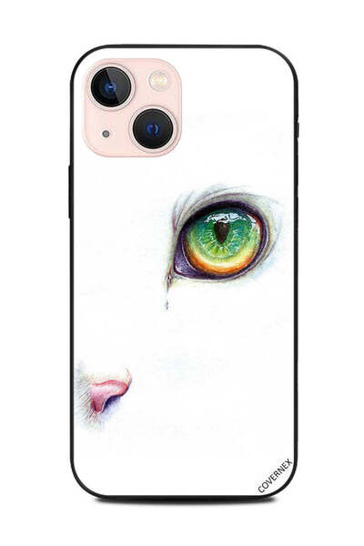 Covernex غطاء حماية لهاتف أبل آيفون 13 ميني عين القطة الخضراء البيضاء