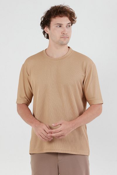 Fulla Moda Βασικό μπλουζάκι Jacquard Crew Neck