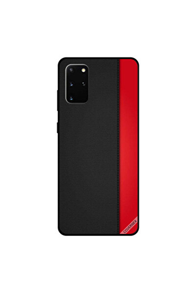 Covernex غطاء حماية لهاتف سامسونج جالكسي S20 بلس بنمط جلدي أحمر وأسود سادة