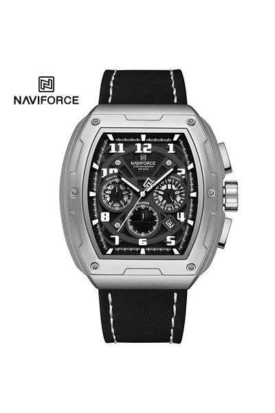 Naviforce Luxury Chronograph Wrist Watch for Men with Leather Strap Water Resistant Multi-Function Timepiece