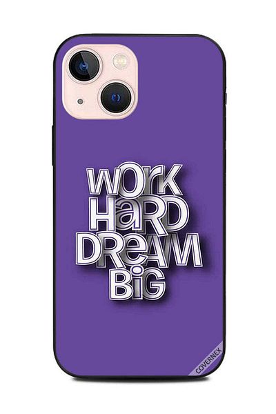 Covernex Protective Case Cover For Apple iPhone 13 Mini Work Hard Dream Big 3d