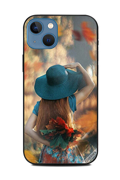 Covernex غطاء حماية لهاتف Apple iPhone 13 - فتاة قبعة تخفي أوراق الحب