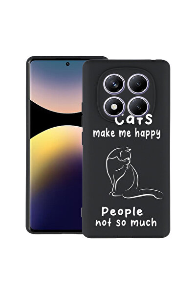 bestcase ® Husă Slim Silicon pentru Xiaomi Redmi Note 14 Pro 5G, Pisici și Oa...