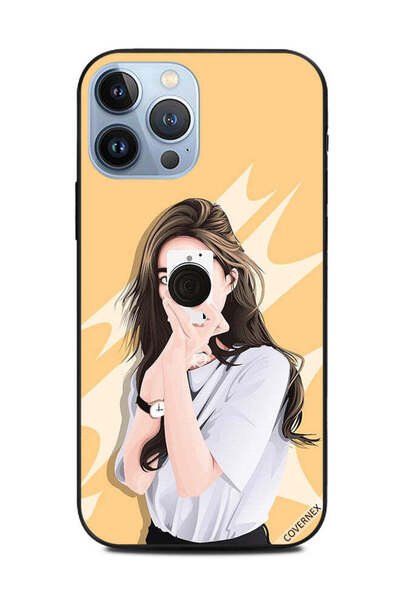 Covernex غطاء حماية لهاتف Apple iPhone 13 Pro Max صورة فتاة أنيقة تنقر