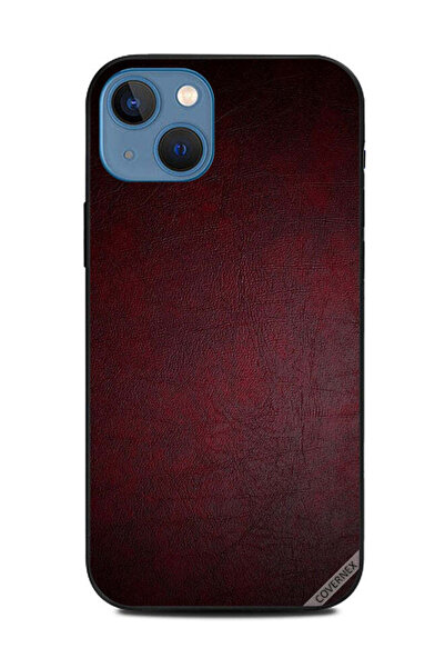 Covernex غطاء حماية لهاتف Apple iPhone 13 بنمط جلدي أحمر داكن عتيق