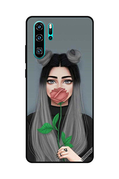 Covernex غطاء حماية لهاتف هواوي بي 30 برو، فتاة لطيفة تخفي فمها بلون وردي خوخي