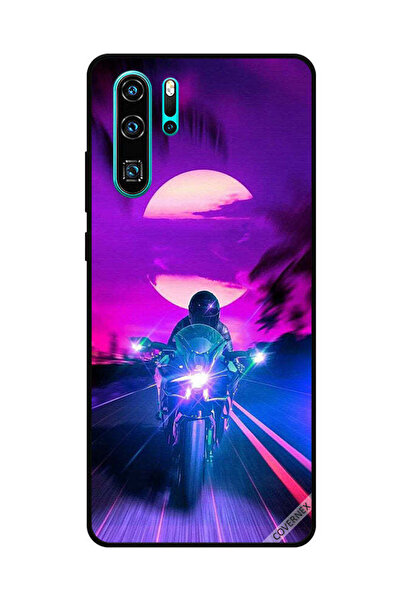 Covernex غطاء حماية لهاتف هواوي P30 برو - راكب الدراجة النارية يترك القمر خلفه
