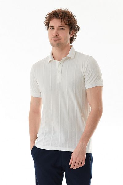 Fulla Moda Μπλουζάκι με ριγέ γιακά Polo Slim Fit