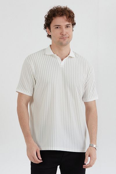Fulla Moda Μπλούζα Jacquard με Πόλο Γιακά