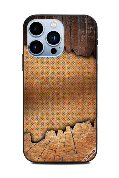 Covernex غطاء حماية لهاتف Apple iPhone 13 Pro بنمط خشبي عتيق وقماش منقوش