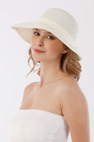 Fulla Moda Straw Hat with Ribbon and Velcro