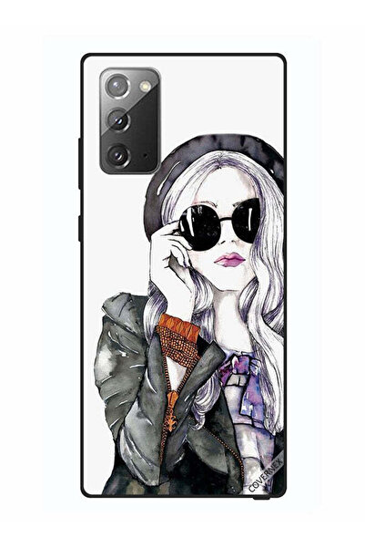 Covernex غطاء حماية لهاتف سامسونج جالكسي نوت 20، أسود، زجاجي، بتصميم فتاة لطيفة