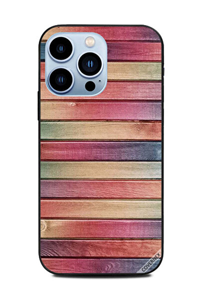 Covernex غطاء حماية لهاتف Apple iPhone 13 Pro بنمط خطوات ملونة على الخشب