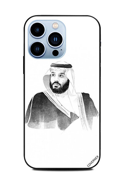 Covernex غطاء حماية لجهاز آبل آيفون 13 برو محمد بن سلمان بالأبيض والأسود العتيق