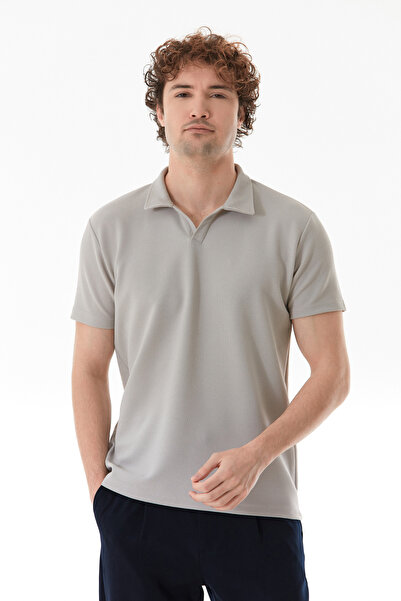 Fulla Moda Μπλουζάκι με γιακά από ύφασμα βάφλας