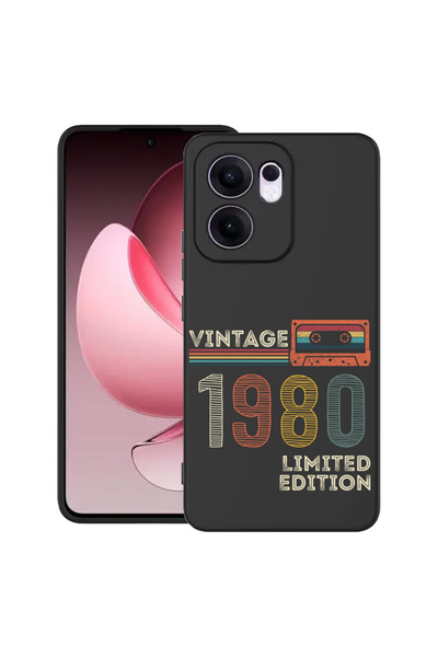 bestcase ® Husa Slim Silicon pentru OPPO Reno13 F / Reno13 FS, 1980- Vintage ...