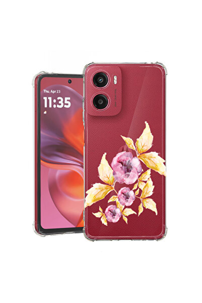 bestcase ® Carcasă antișoc pentru Motorola Moto E15, flori pastelate, 1988242...