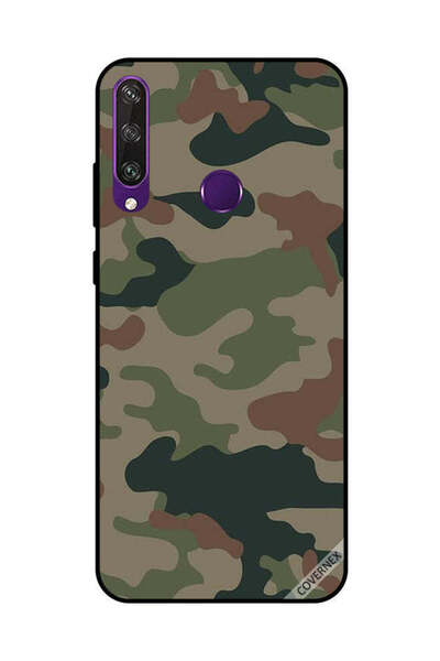 Covernex غطاء حماية لهاتف هواوي Y6P بنمط مموه باللونين الأخضر والبني