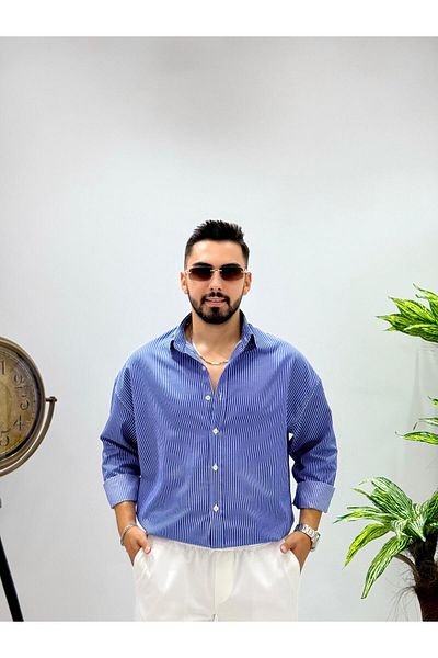 JACK CAPRİO Мъжка риза с тънки райета от златист плат, италианска кройка, мъжка риза с голям размер, модел