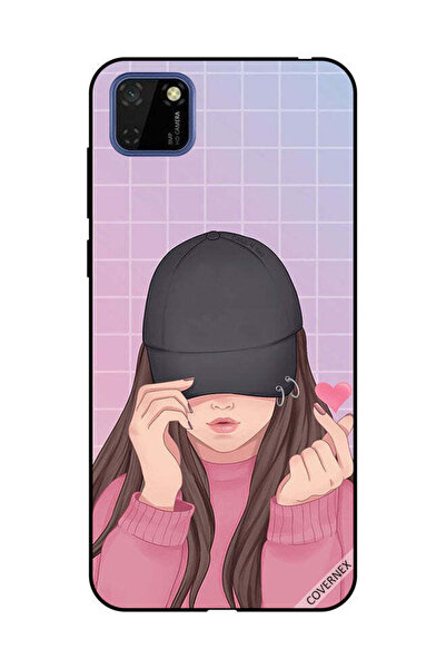 Covernex غطاء حماية لهاتف هواوي Y5P سناب لوف أسود بقبعة للبنات