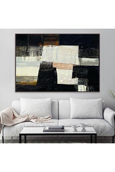 4gdran لوحة قماشية بتصميم الفن التشكيلي مع برواز شامبين مجوف