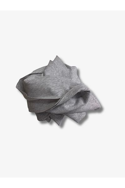 Yiğit Kumaş Gray Stretch Baby Ribana Combed Cotton Fabric, Piece 75X170 cm