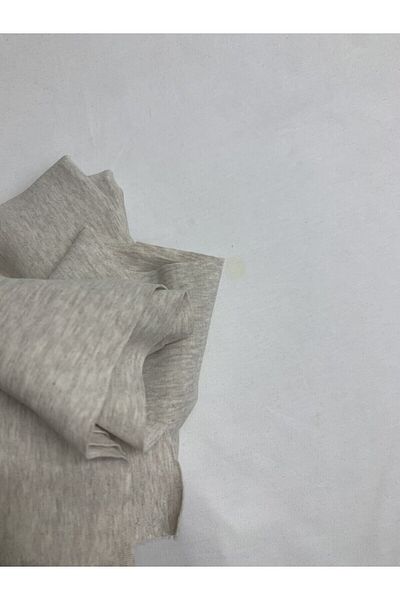 Yiğit Kumaş Gray Baby Ribana Combed Cotton Fabric, Piece 75X150 cm
