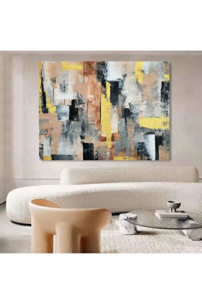 SND لوحة قماشية بتصميم الفن التشكيلي مع برواز خشبي مخفي