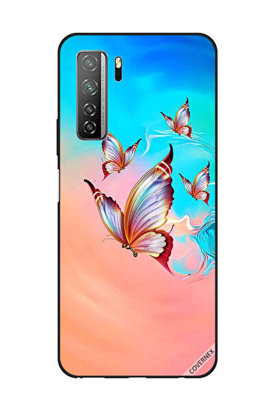 Covernex غطاء حماية لهاتف هواوي نوفا 7SE/P40 لايت 5G، فراشات تحلق فوق لون الطلاء