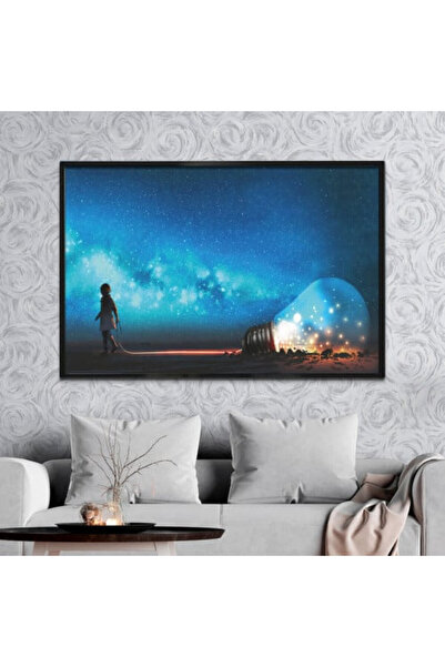 4gdran لوحة قماشية بتصميم مودرن مع برواز شامبين مجوف