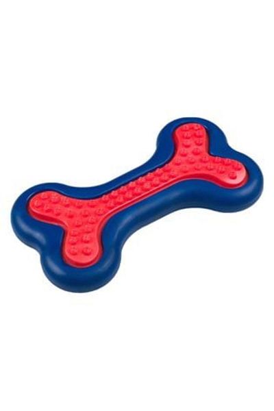 OEM Jucărie pentru câini Os albastru/roșu 6,5 x 12 cm