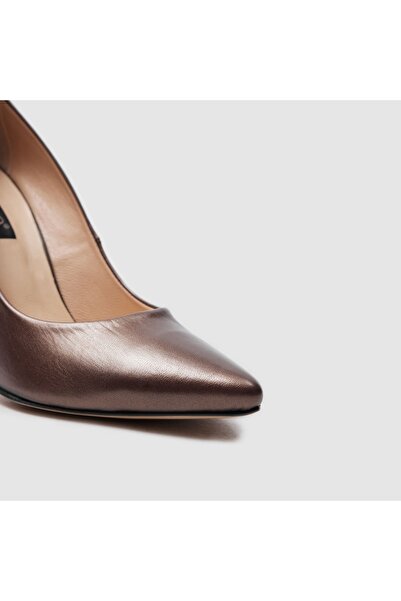 TOGO Bakır Metalik Hakiki Deri Kadın Stiletto Ayakkabı 13 Pont [001320]