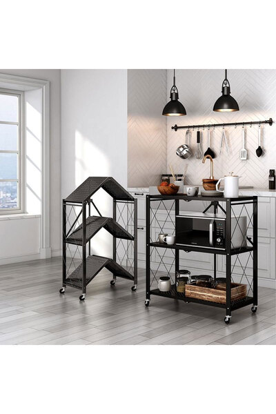 rexa مجموعة رفوف مطبخ قائمة على الزاوية، رفوف تخزين التوابل القابلة للطي للمي...